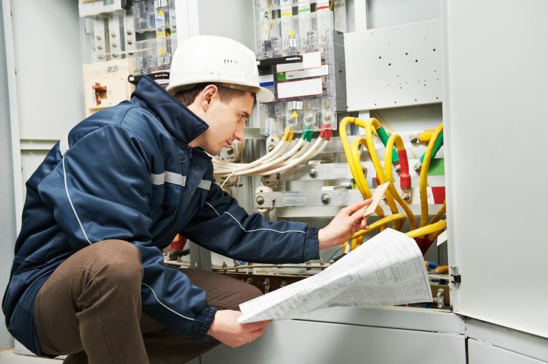 Electrician Working on Panel